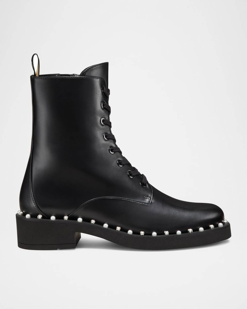 Reverie Leather Lace-Up Booties